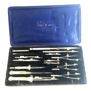 Vintage 1950s C. C. Lowell Artist Tools Drafting Precision Dividers Compass Plus